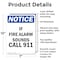Signmission If Fire Alarm Sounds Call 911 OSHA Notice Sign, Aluminum, 7in W x 10in L, 2PK OS-2PACK-NS-A-710-V-13602 - alternate 2